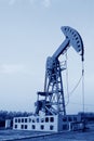 Oil pumping unit in working Royalty Free Stock Photo