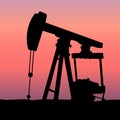 Oil Pumpjack at Sunset