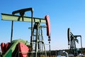 Oil pumps jacks under blue sky