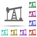 Oil pumps in multi color style icon. Simple glyph, flat vector of energy icons for ui and ux, website or mobile application Royalty Free Stock Photo