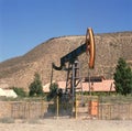 Oil pumps are running in at day the oil field