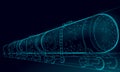 Oil railway cistern 3D render low poly. Fuel petroleum finance industry diesel tank. Cylinder railroad wagon train
