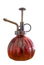 Oil red lamps antique on white background