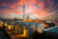 Oil refineries with large fuel storage tanks Has a very high capacity