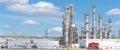 Oil refinery column un er cloud blue sky in Pasadena, Texas, USA Royalty Free Stock Photo