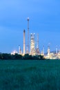 Oil refinery twilight Royalty Free Stock Photo