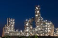 Oil Refinery factory in evening, Petroleum, petrochemical plant Royalty Free Stock Photo