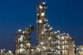 Oil Refinery factory in evening, Petroleum, petrochemical plant Royalty Free Stock Photo