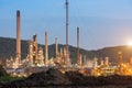 Oil Refinery factory in the morning , petrochemical Royalty Free Stock Photo