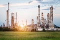 Oil Refinery factory in the morning , petrochemical plant Royalty Free Stock Photo