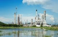 Oil Refinery factory in the morning , petrochemical plant Royalty Free Stock Photo