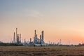 Oil Refinery factory in morning sunrise