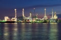 Oil Refinery factory or petrochemical plant in the morning. Royalty Free Stock Photo