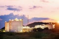 Oil Refinery factory at twilight , petrochemical plant , Petroleum Royalty Free Stock Photo