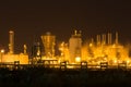 Oil refinery industrial plant at night Royalty Free Stock Photo