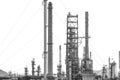 Oil refinery isolate on white background