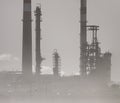 Oil refinery in the middle of smog