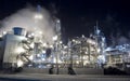 Oil refinery Misty glow Royalty Free Stock Photo