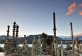 Oil refinery at night, Burnaby Royalty Free Stock Photo