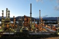 Oil refinery at night, Burnaby Royalty Free Stock Photo