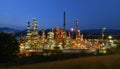 Oil refinery at night, Burnaby Royalty Free Stock Photo