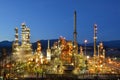 Oil refinery at night, Burnaby Royalty Free Stock Photo