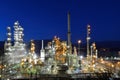 Oil refinery at night, Burnaby Royalty Free Stock Photo