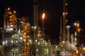 Oil Refinery Night Royalty Free Stock Photo