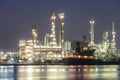 Oil refinery in night scene Royalty Free Stock Photo