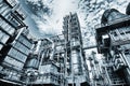 Oil refinery in old vintage processing Royalty Free Stock Photo