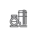 Oil refinery outline icon