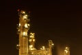Oil refinery petrochemical industry night scene Royalty Free Stock Photo