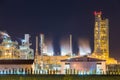 oil refinery and petrochemical plant with cooling tower in twili Royalty Free Stock Photo