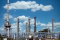 Oil refinery petrochemical plant Royalty Free Stock Photo