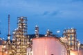 Oil refinery and Petroleum industry at night time Royalty Free Stock Photo