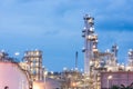 Oil refinery and Petroleum industry at night time Royalty Free Stock Photo