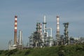 Oil refinery plant against the blue sky Royalty Free Stock Photo