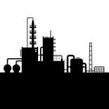 Oil Refinery Plant and Chemical Factory Silhouette Royalty Free Stock Photo