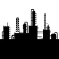 Oil Refinery Plant and Chemical Factory Silhouette