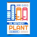 Oil Refinery Plant Creative Promo Banner Vector