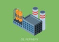 Oil refinery plant flat 3d web isometric infographic concept Royalty Free Stock Photo