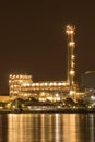 Oil refinery plant night scene in Thailand