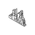 oil refinery plant petroleum engineer isometric icon vector illustration Royalty Free Stock Photo