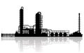 Oil Refinery Plant Silhouette Royalty Free Stock Photo