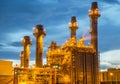 Oil refinery plant at twilight with sky background Royalty Free Stock Photo