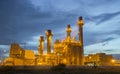 Oil refinery plant at twilight with sky background Royalty Free Stock Photo