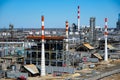 Panorama of the oil refinery. Oil refinery in Russia. equipment and complexes for hydrocarbon processing.