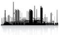 Oil refinery silhouette. Vector illustration.