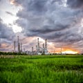 Oil refinery at sunrise Thailand Royalty Free Stock Photo