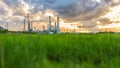 Oil refinery at sunrise Thailand Royalty Free Stock Photo